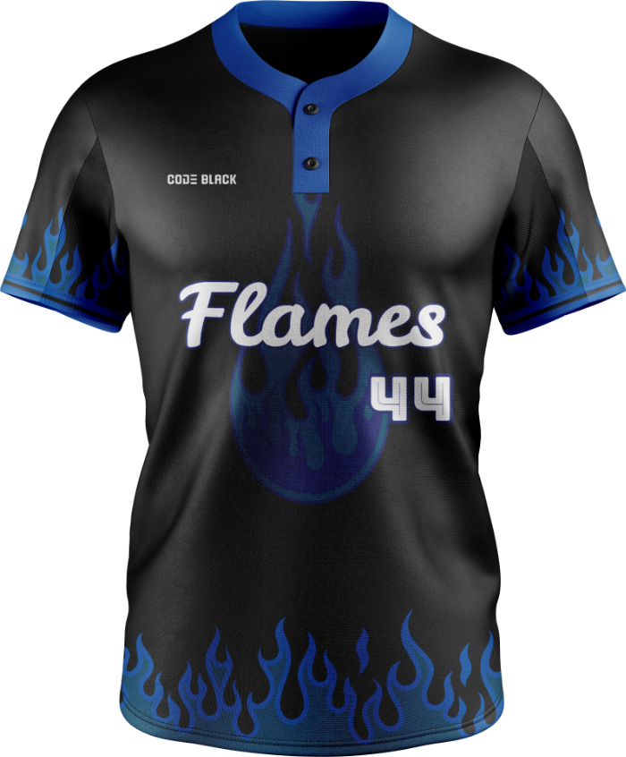 Flames Buttoned Collar